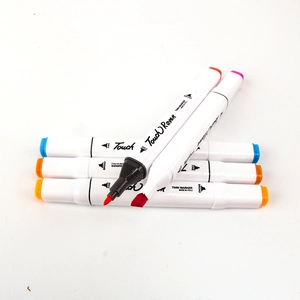 Detail of dual-tip markers showing broad and fine nibs for artistic coloring and drawing