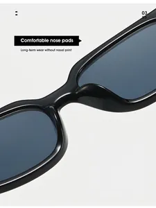 Detail van comfortabele neuspads op vierkante zonnebrillen voor drukloos draagcomfort
