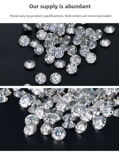 Détail macro de pierres Moissanite taille brillant avec feu et certification GRA