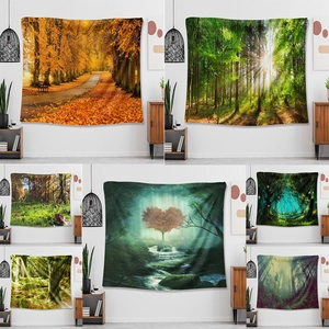 Nature landscape forest tapestry collection for modern wall hanging home decor accents