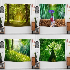 Nature forest landscape wall tapestry collection for minimalist home decor