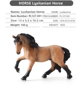 Detailed Lusitano horse model with dimensions 13x5.5x10.5cm and lifelike muscle textures