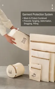 Détails des filets de lavage multi-tailles avec broderie et fermetures éclair renforcées