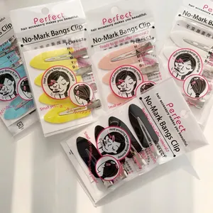 Set of colorful seamless hair clips for styling with non-crease metal and plastic design