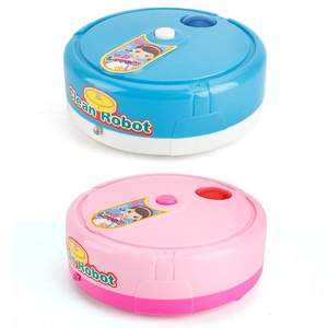 Kids electric music vacuum cleaner toys in pink and blue featuring lovely cartoon stickers