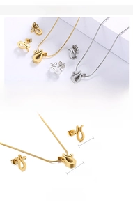 Dettagli delle dimensioni del set di collana e orecchini a serpente in oro e argento
