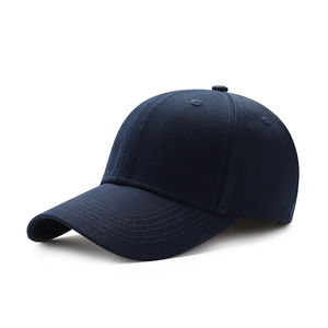 Classic navy blue cotton twill baseball cap in a minimalist six-panel structured design