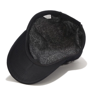 Black baseball cap with wig attachment and 100% cotton inner lining detail