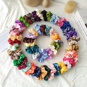 Satin Hair Scrunchies Satin Like Large Elastic Hair Ties Solid Color Soft Smooth Ponytail Holders For Women Girls Accessories