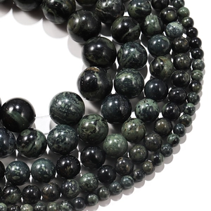 Polished natural green stone round beads in multiple sizes for DIY jewelry making