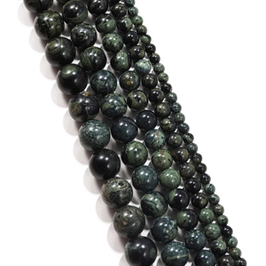 Green spotted round natural stone beads in various sizes for DIY jewelry making