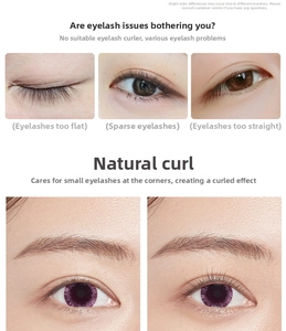 Detailed comparison showing eyelash curler effect on straight and sparse lashes for a natural lift