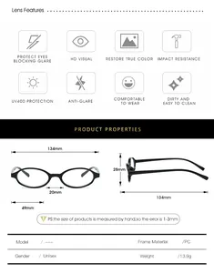 Size chart showing PC frame dimensions: total width 134mm, lens width 49mm, and 13.9g weight