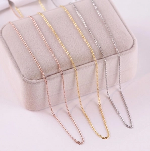 Chain Necklace Titanium Steel 18K Gold Plated Minimalist Polished O-Chain Link Jewelry For Women