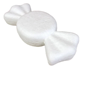 White styrofoam candy mold for DIY crafts and Christmas ornaments on plain background