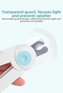 Détail du coupe-ongles pour animaux avec lumière LED et garde-corps transparent