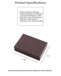 Detail view of 10x7cm emery sponge cleaning block for heavy duty rust and stain removal