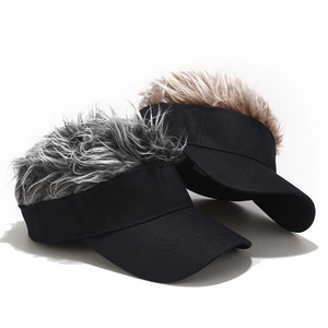 Novelty baseball cap with synthetic hair wig for men and women outdoor sun protection