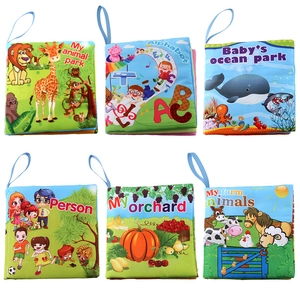 Livres en Tissu Doux pour Bébé Avec Son Grinçant pour Éducation Précoce Lavables Thèmes Animaux Alphabet Jouets Sensoriels Nourrisson