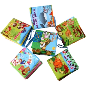 Lot de 6 livres d'éveil souples pour bébés avec anneaux et thèmes d'animaux colorés