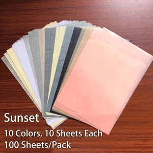 A5 multi-colored tissue paper for DIY crafts featuring 10 vibrant colors in a 100-sheet pack