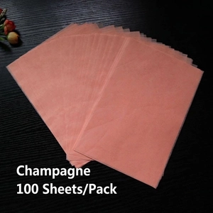 Macro detail of champagne tissue paper, 100 sheets pack for DIY gift wrapping