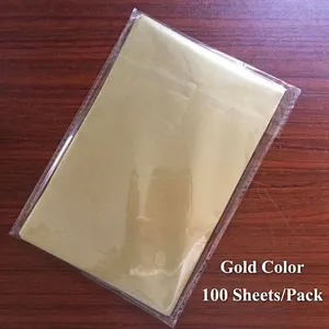 Bulk 100-pack of metallic gold tissue paper for DIY gift wrapping and scrapbook crafts