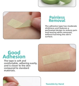 Detail of breathable eyelash extension tape showing easy painless removal from skin surface