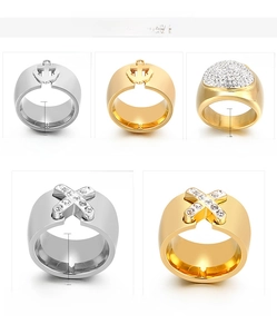 Detailed grid view showing anchor rings and cross designs with sparkling zircon inlays