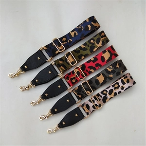 Adjustable leopard print wide shoulder straps with gold metal hooks in five colors