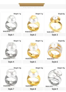Spécifications de taille détaillées pour bagues en acier titane et perles