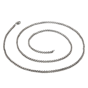 Collier chaîne à maillons argenté en acier inoxydable avec fermoir mousqueton pour hommes et femmes