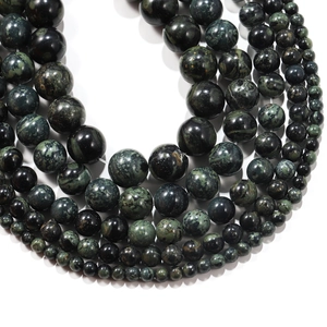 Polished natural green eye stone round loose beads in multiple sizes for DIY jewelry