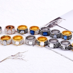 Chunky rhinestone rings for women with various gemstones in gold and silver finishes
