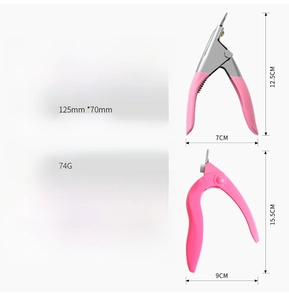 Detailed comparison of stainless steel U-shaped nail clippers with precise dimensions