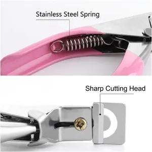 U-shaped nail clipper for acrylic nails featuring sharp stainless steel blade and spring