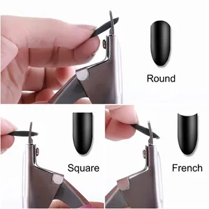 Pink U-shaped nail clipper for round, square and French styles on false nails
