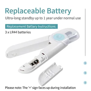 Coupe-ongles LED pour animaux avec lame en inox et compartiment à piles amovible