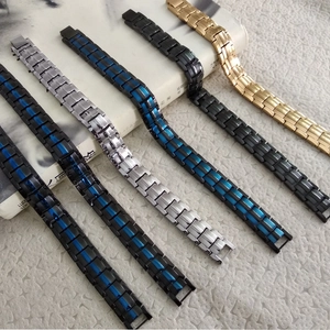 Titanium steel magnetic health bracelets for men in black, blue, silver and gold finishes
