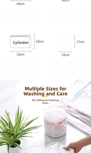Multi-size laundry bags with fine mesh and pink zippers for washing machine protection