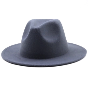 Close-up of the vintage wool felt fedora showing the fine texture and indented crown