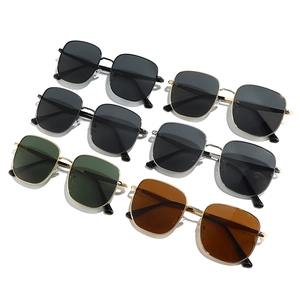 Fashionable oversized geometric sunglasses in multiple colors with sleek metal frames