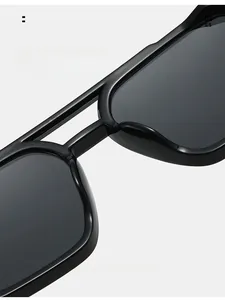 Close-up of integrated comfortable nose pads on vintage square frame aviator sunglasses