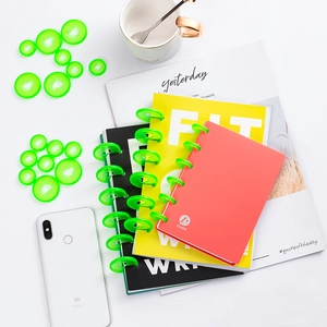 28mm transparent heart discbound rings for DIY notebooks with colorful notebook covers