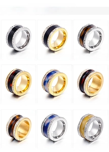 Size chart showing width and weight specifications for titanium steel shell rings