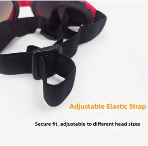 Adjustable elastic head strap detail for dog goggles ensuring a secure and custom fit