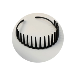 Classic black wavy headband with teeth for hair styling and fixing stray hair