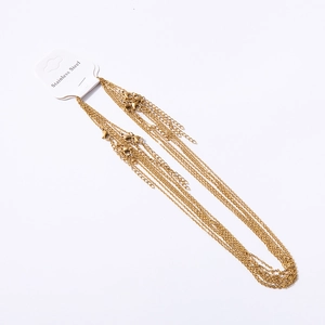 Stainless steel gold plated chain necklace detail view showing links and clasp close-up