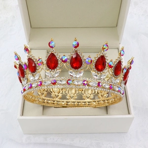 Baroque Bridal Crown Tiara Luxury Rhinestone Alloy Headband Princess Queen Pageant Hair Accessories For Women