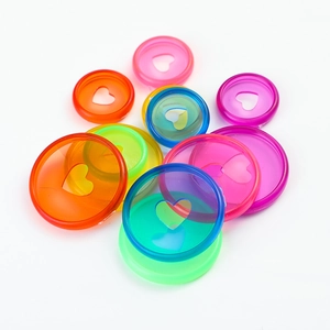 Colorful 28mm transparent heart discbound rings for notebooks and planners